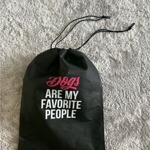 Reusable Black Drawstring Bag - DOG LOVER